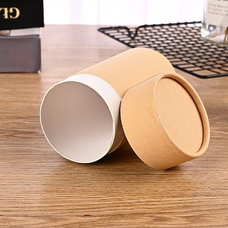 防水クラフト丸紙チューブ ボックス 茶コーヒー用紙シリンダー容器