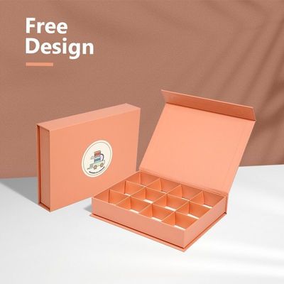 環境に優しいピンク色の磁気ギフトボックス チョコレートクッキー クラフト紙 ギフトボックス