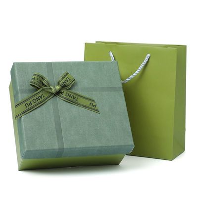Green Lid And Base Box Rigid Cardboard Carton Box Gift Packaging Paper Boxes